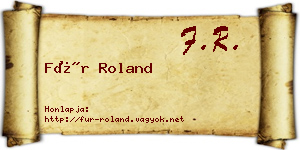 Für Roland névjegykártya